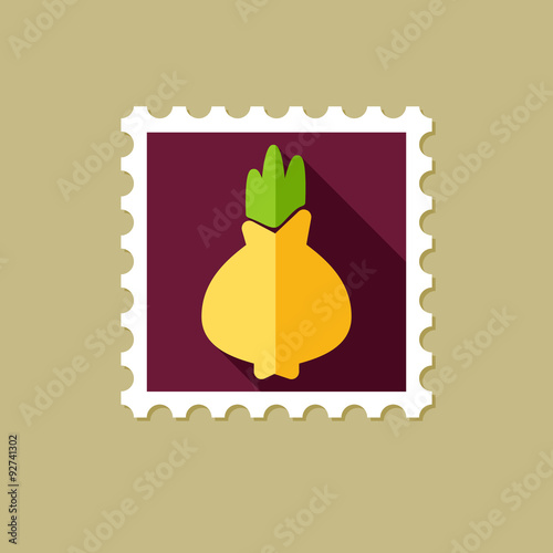 Onion flat stamp with long shadow