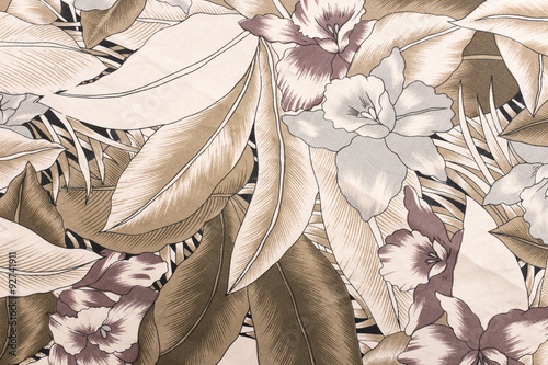 Fabric with flower pattern texture and background.