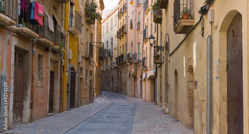 Old town street in Tarragona city  Costa Daurada Spain