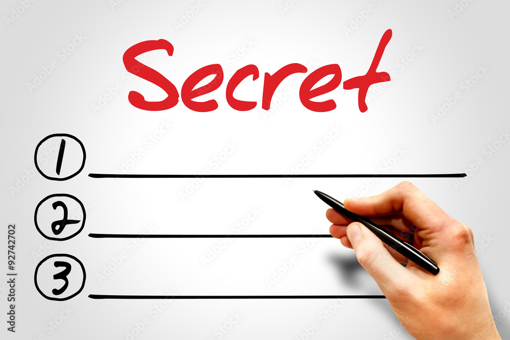 Secret blank list, business concept Secret blank list, business concept