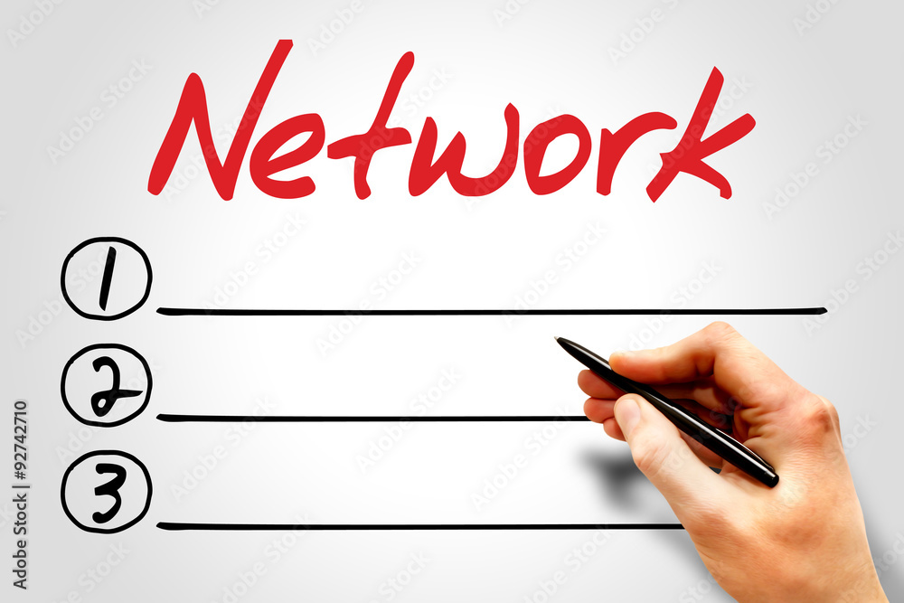 Network blank list, business concept Network blank list, business concept