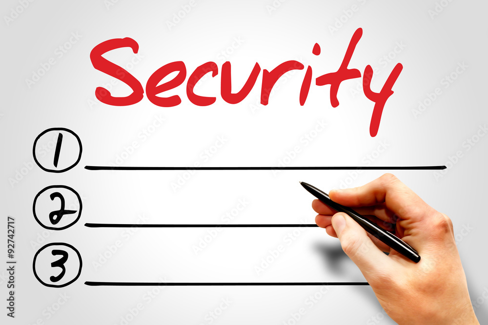 Security blank list, business concept Security blank list, business concept