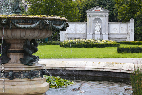 Volksgarten park and monument poet Franz Grillparzer photo