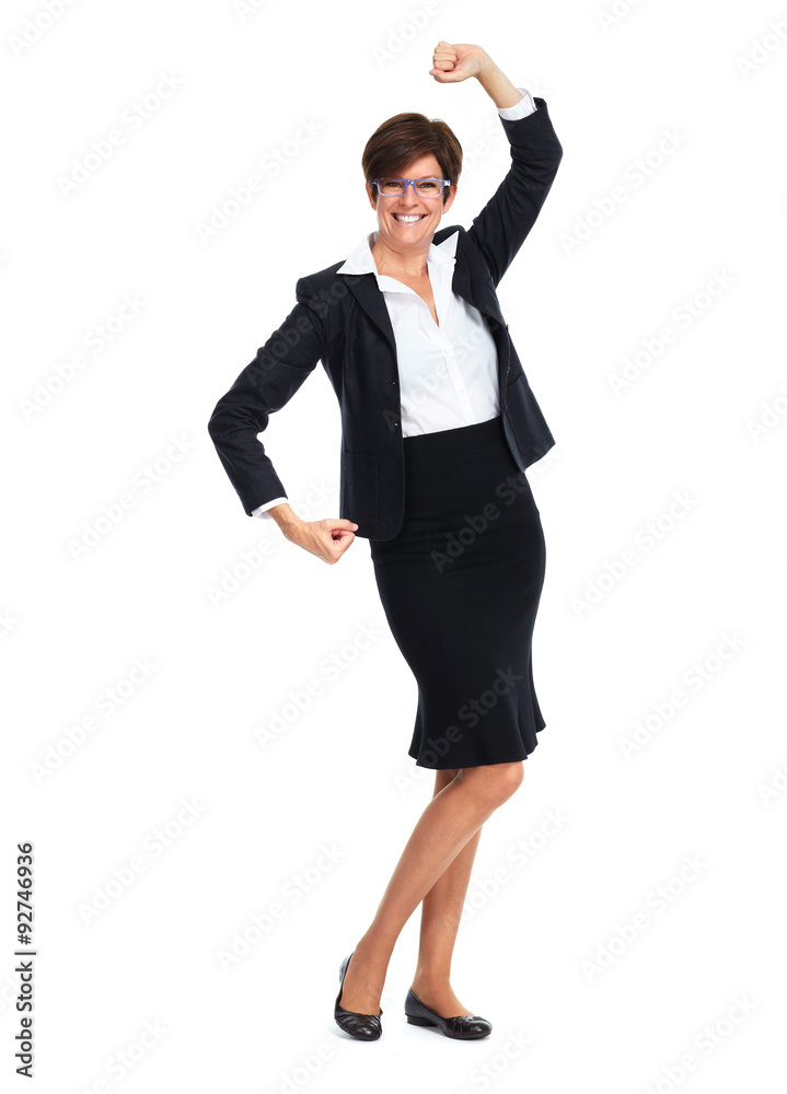 Happy business woman with short hairstyle. Happy business woman with short hairstyle.
