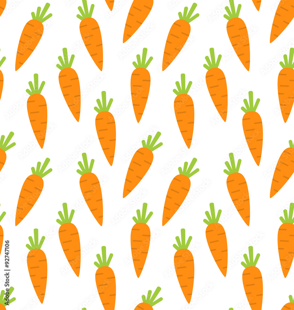 Seamless Pattern with Ripe Carrots Seamless Pattern with Ripe Carrots