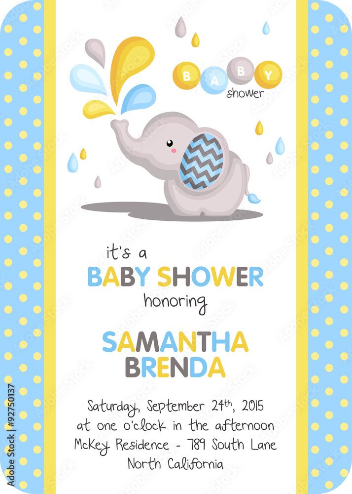 Naklejka premium boy baby shower invitation