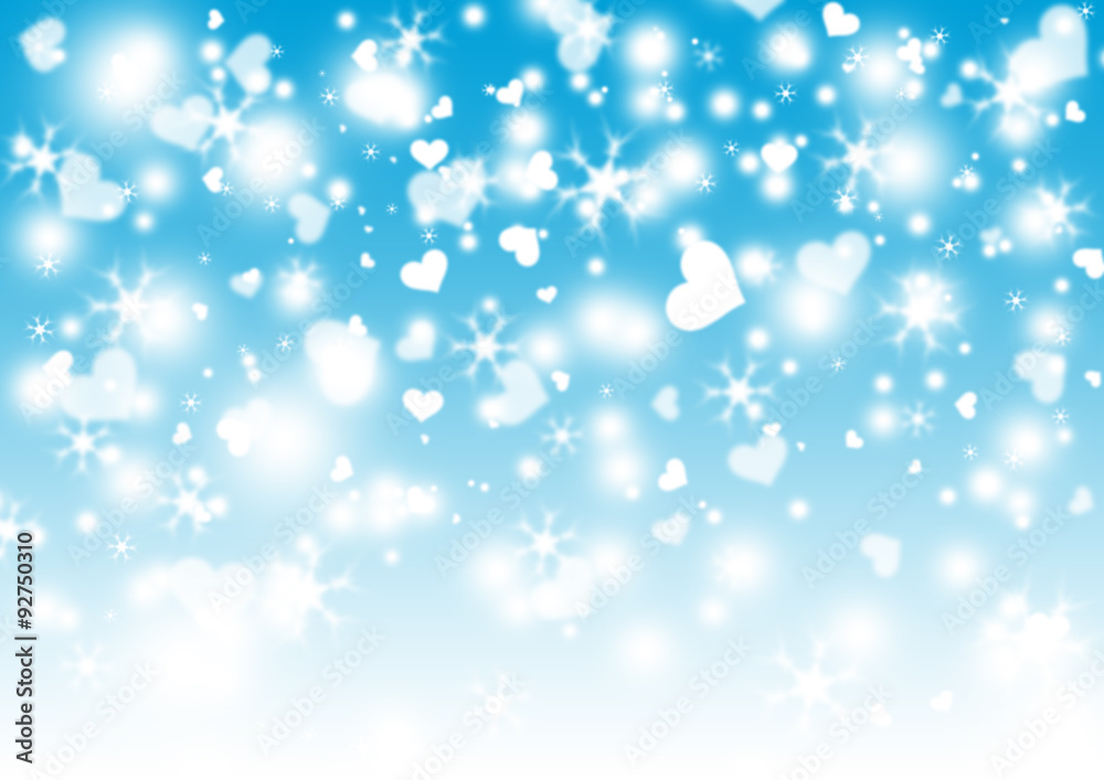 Schnee mit Herz Schneeflocken / Weihnachten Hintergrund / Christmas