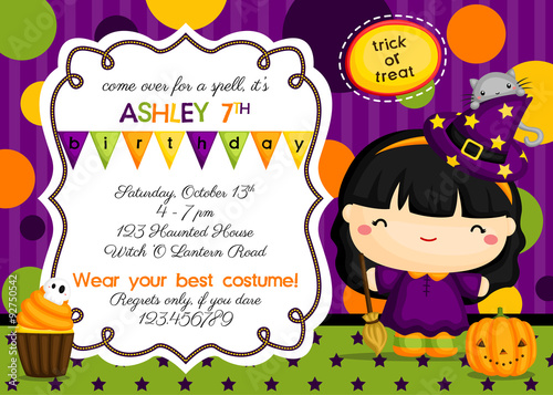 witch birthday invitation