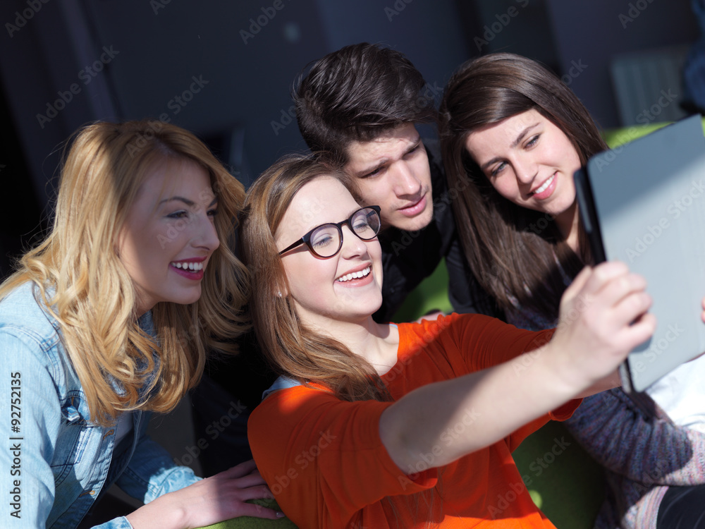 students group taking selfie