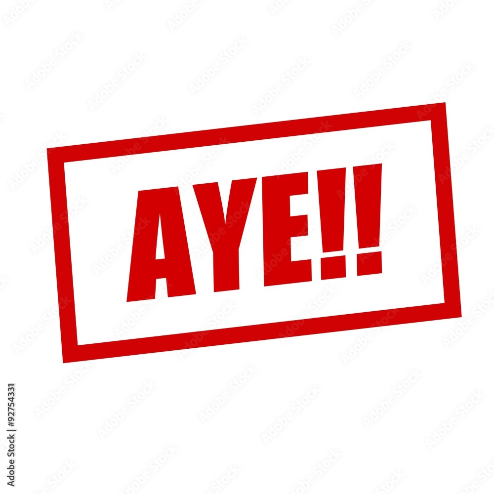 Fototapeta premium aye red stamp text on white