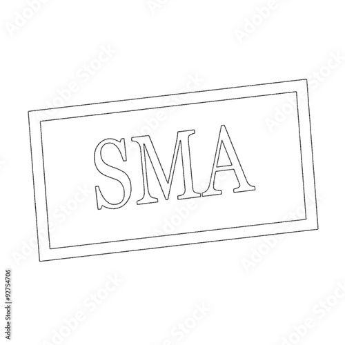 SMA Monochrome stamp text on white photo