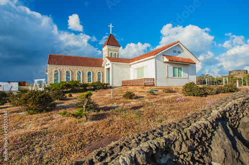 Chruch at Seopjikoji in Jeju Island, South Korea photo