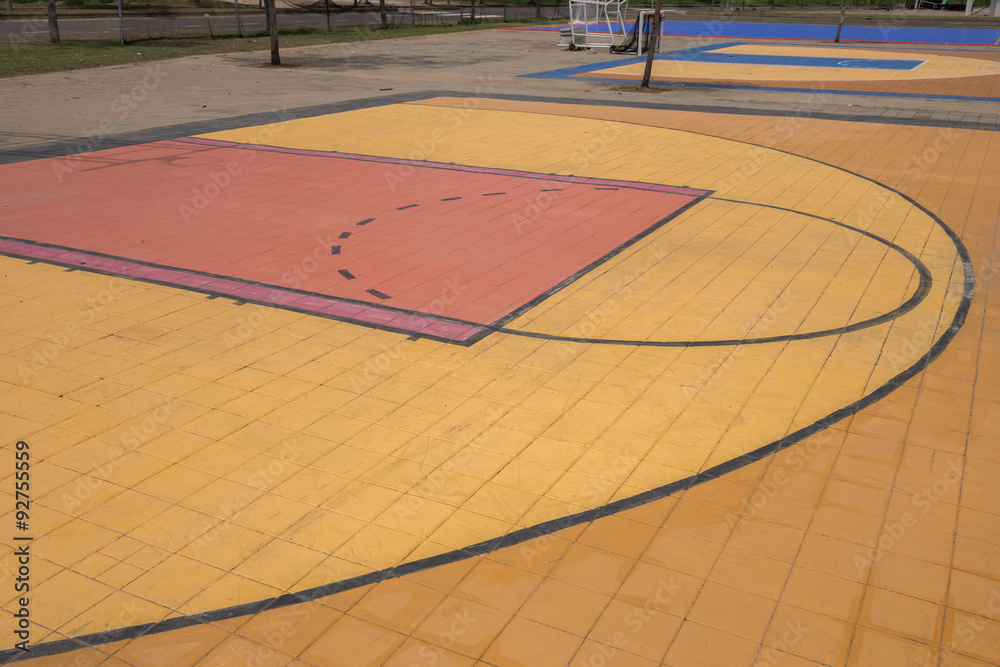 Free throw lines of the public basketball court