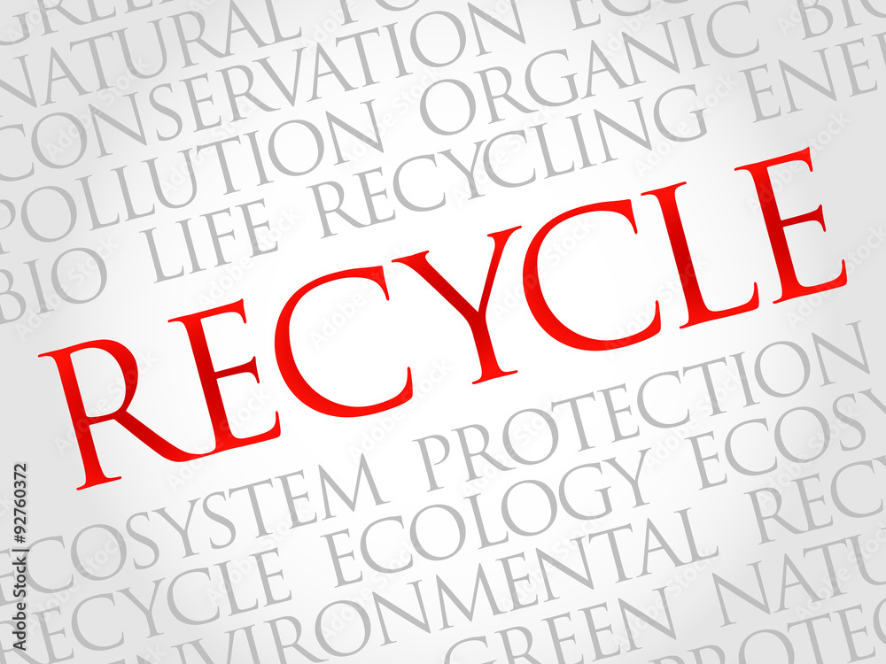 Recycle word cloud, environmental concept Recycle word cloud, environmental concept