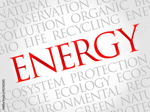 Energy word cloud, environmental concept