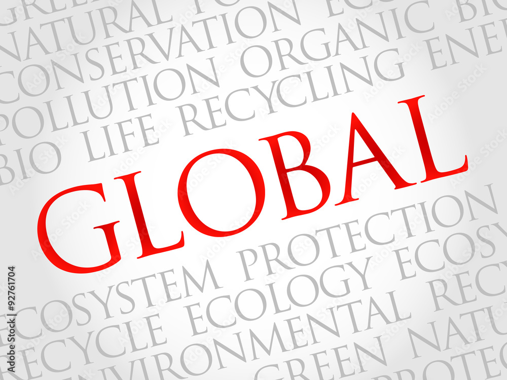 Global word cloud, environmental concept Global word cloud, environmental concept