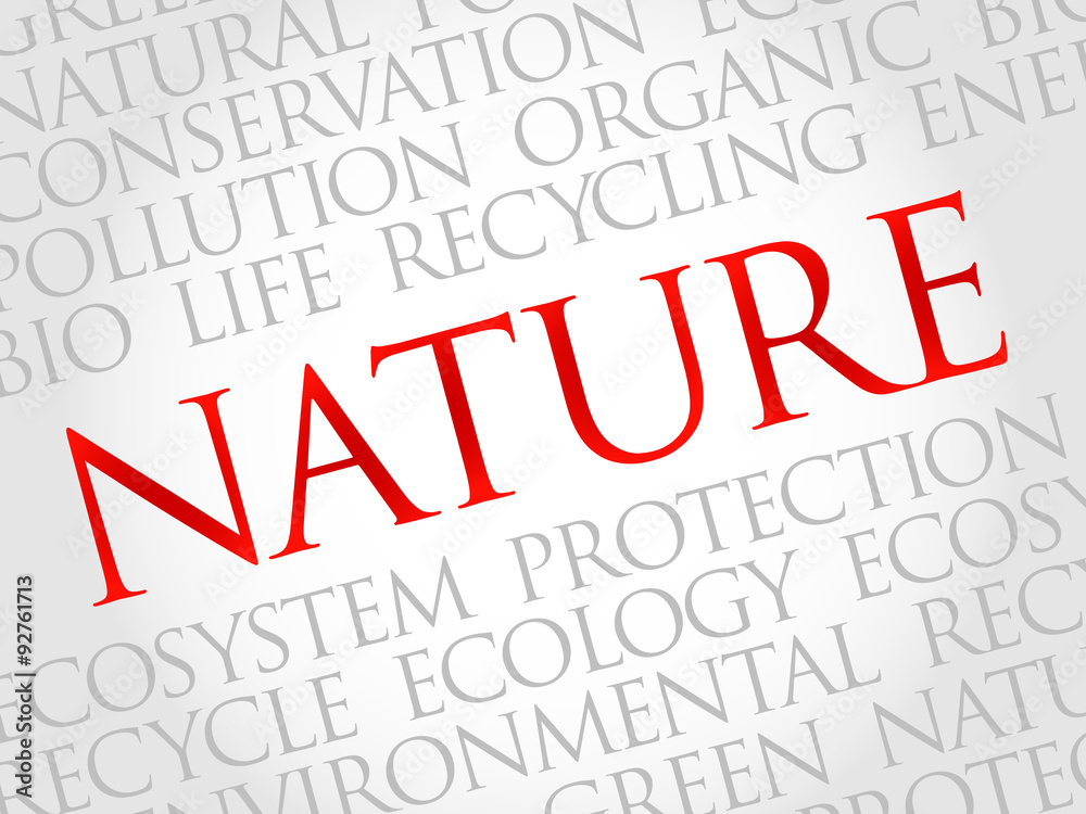 Nature word cloud, environmental concept Nature word cloud, environmental concept