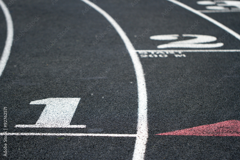 Obraz premium Starting line on a running track
