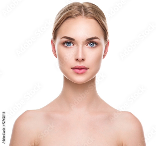 Beautiful spa model girl with perfect fresh clean skin photo