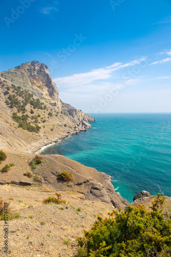 Crimea mountains and Black sea landscape