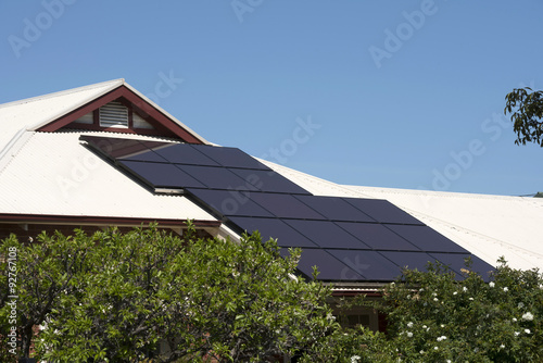 Solar panels on Australian rooftop