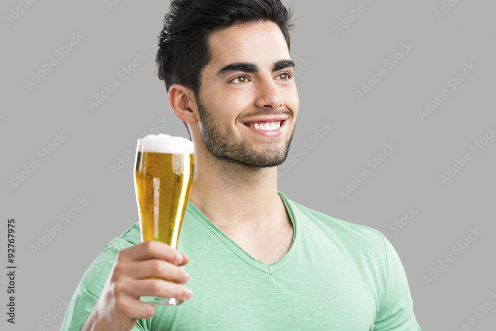 Young man drinking beer Young man drinking beer