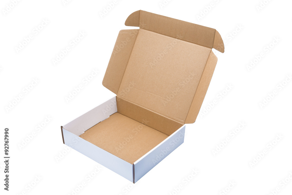 White cardboard Box or paper box isolated on White background White cardboard Box or paper box isolated on White background