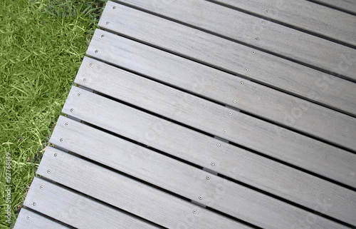 Close-up of composite decking