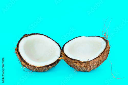 Coconut is split into two parts.