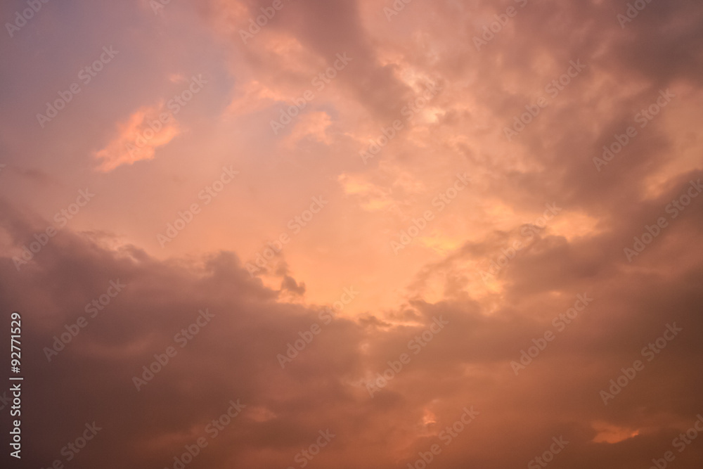 Calm sunset clouds