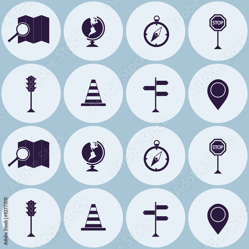 Seamless background with map and location sign for your design