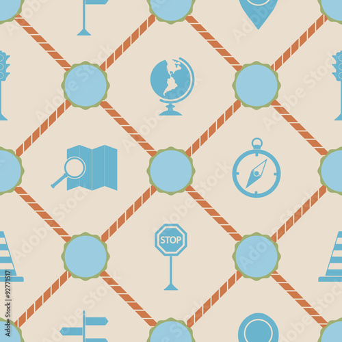 Seamless background with map and location sign for your design