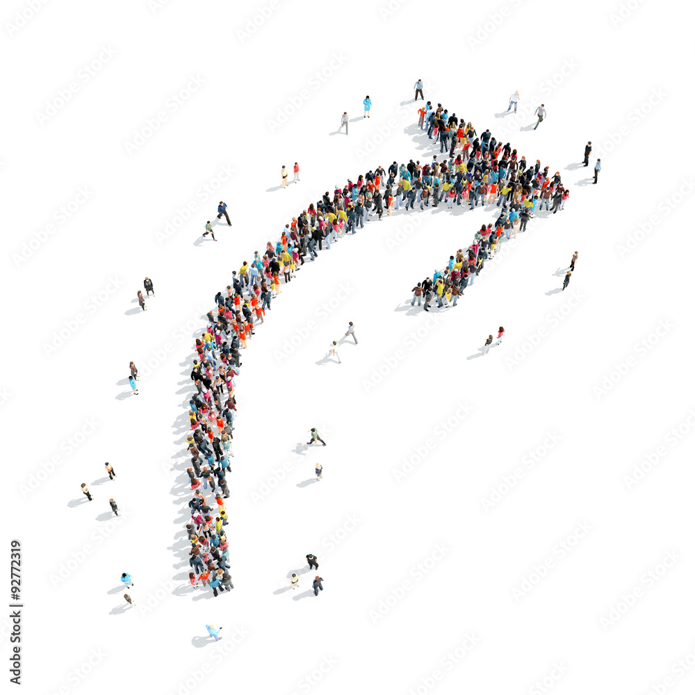 Naklejka premium people shape arrow cartoon