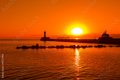 Duluth Lighthouses Sunrise