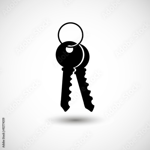 House keys Black icon for web real estate template. Vector