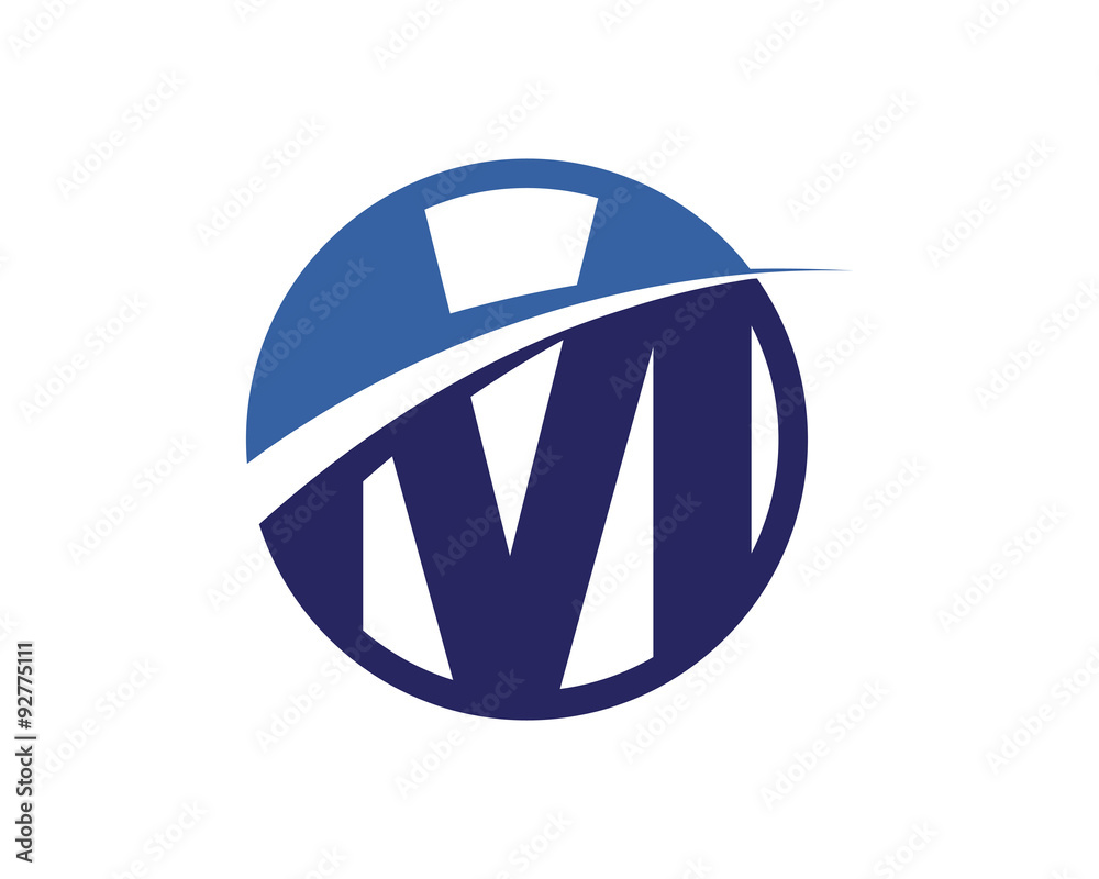 M Letter Blue Swoosh Circle Logo Stock-Vektorgrafik | Adobe Stock