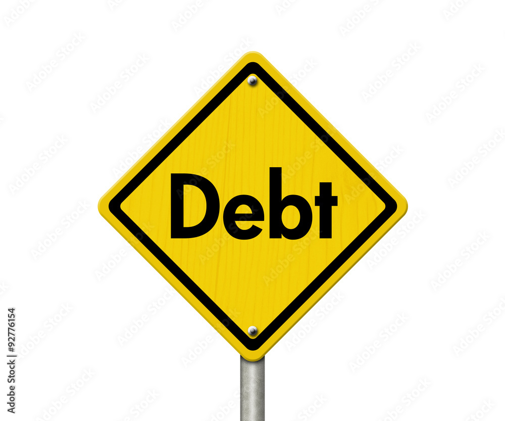 Debt Warning Road Sign