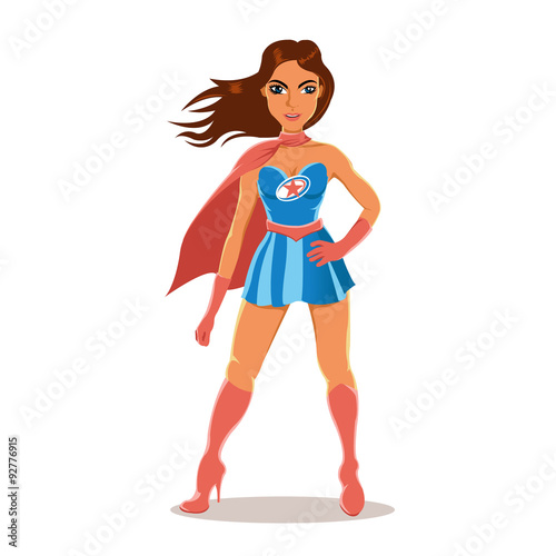 cartoon girl in superhero costume