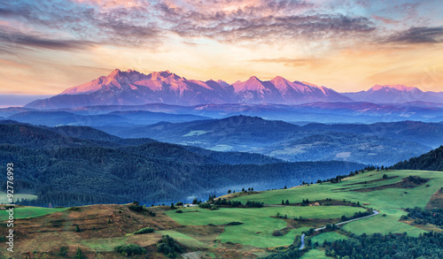 Fototapeta Naklejka Na Ścianę i Meble -  Slovakia and Poland countryside, Tatras