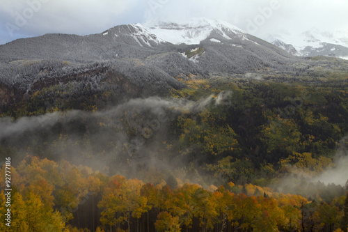 Clouds breaking up and rising in the San Juan Mountains