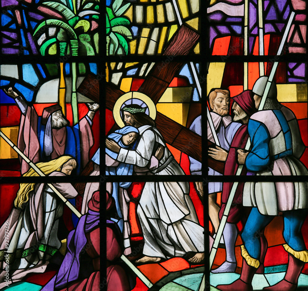 Jesus on the Via Dolorosa - Stained Glass