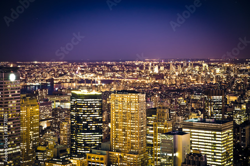 Lights at night across New York City
