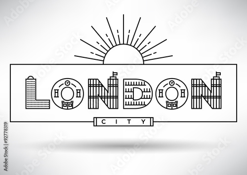 London City Typography Design with Building Letters