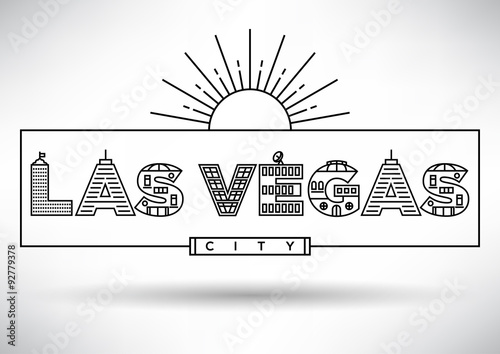 Las Vegas City Typography Design with Building Letters.