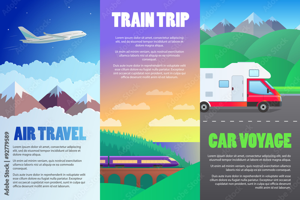 Travel illustration set