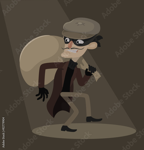Thief vector flat illustration