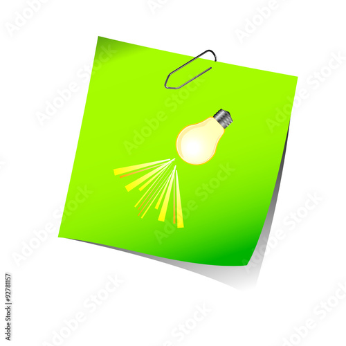 reminder green with light bulb vector