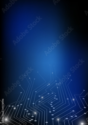 Vector : Electronic circuit on white background
