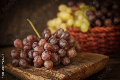 Bunch of ripe juicy grapes for wine