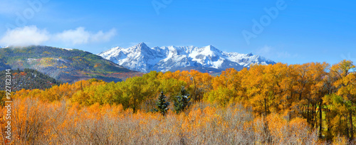 Scenic landscape of Mount Sneffles from back road Colorado 7.